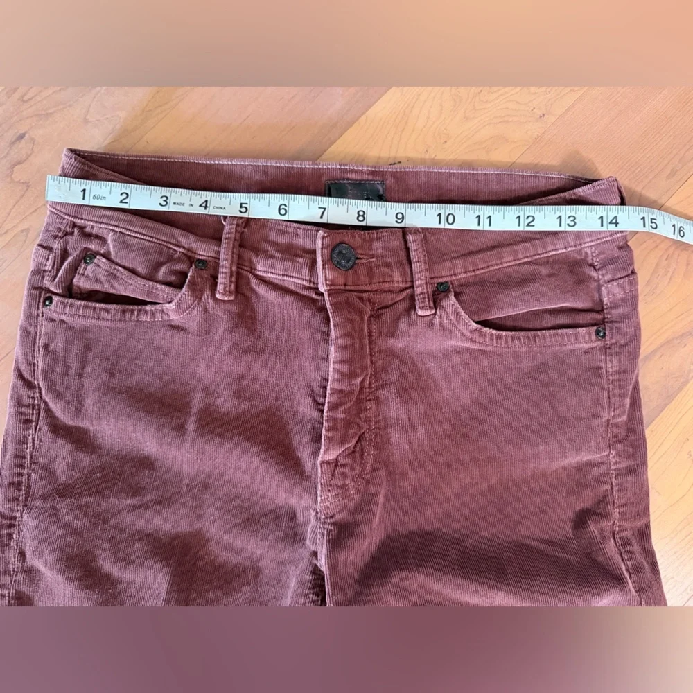 MOTHER Muse Ankle Corduroy Cabernet Pants Size 28